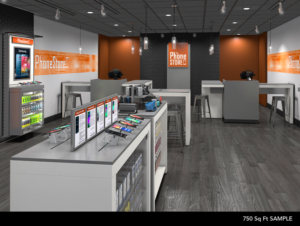 Network Wireless Store Wireless Store 750 Sq Ft Example – Bold Display and Design